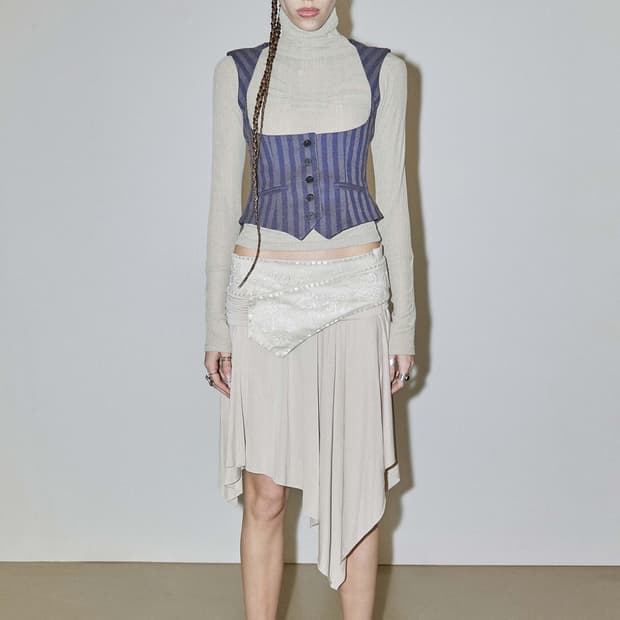 스컬프터  Beaded Jersey Skirt Raw