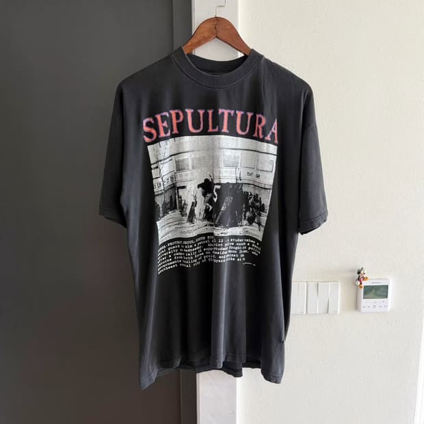 빈티지 90s Sepultura 티셔츠