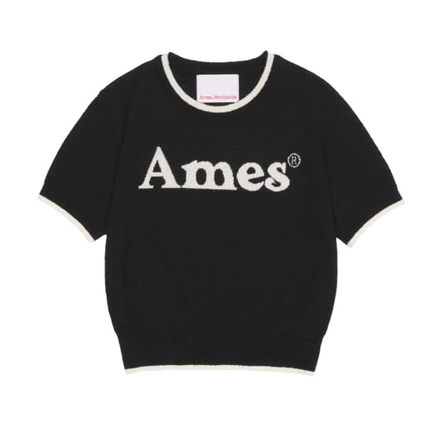 Ames(아메스) 베이직 로고 니트 반팔