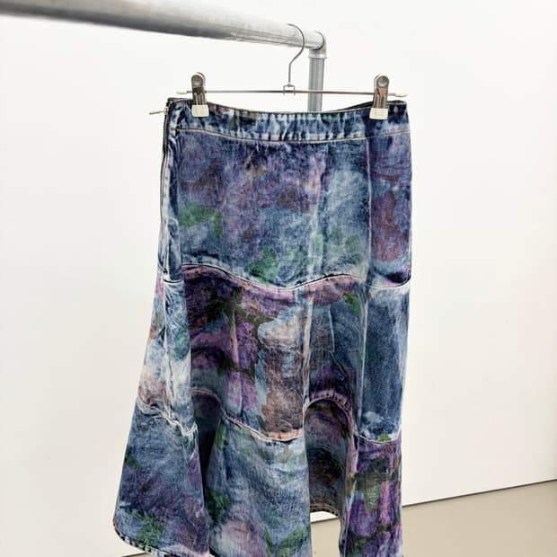 molly goddard digital print denim skirt