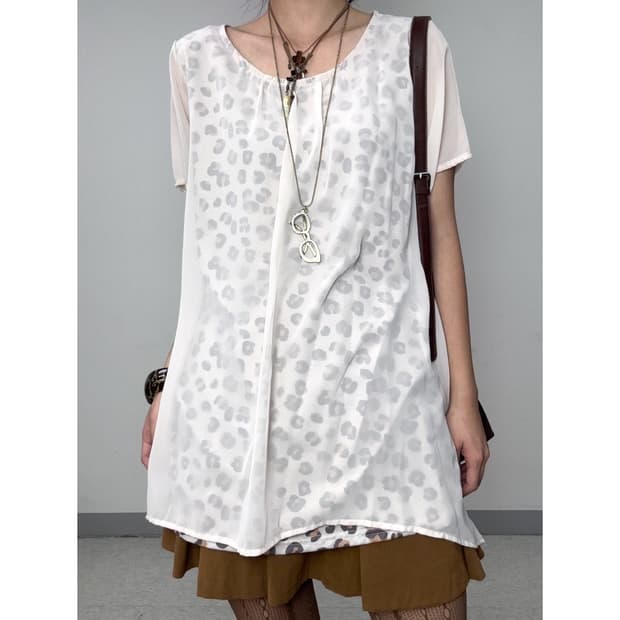 빈티지 레오파드 베이지 원피스