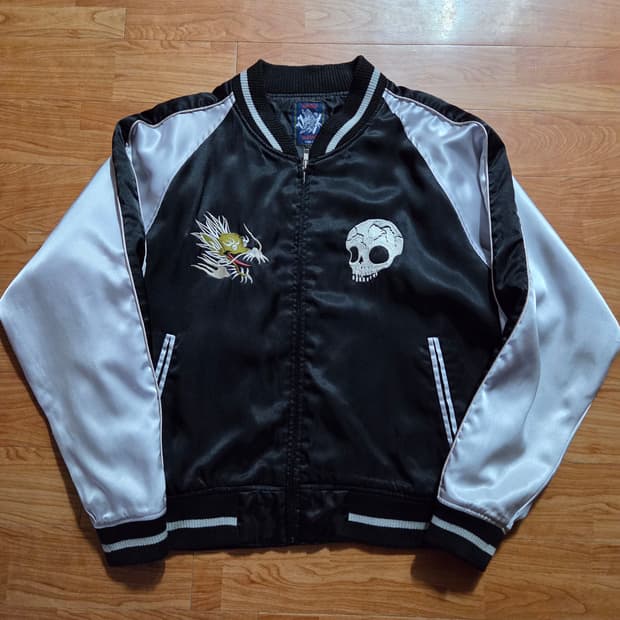 일본 스카잔.바시티 자켓.드래곤 스컬