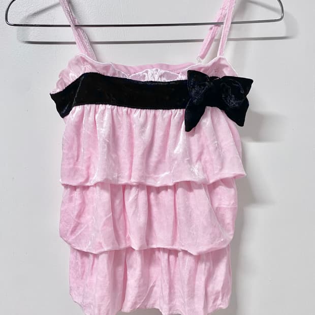 트랄라라 리본 핑크 나시