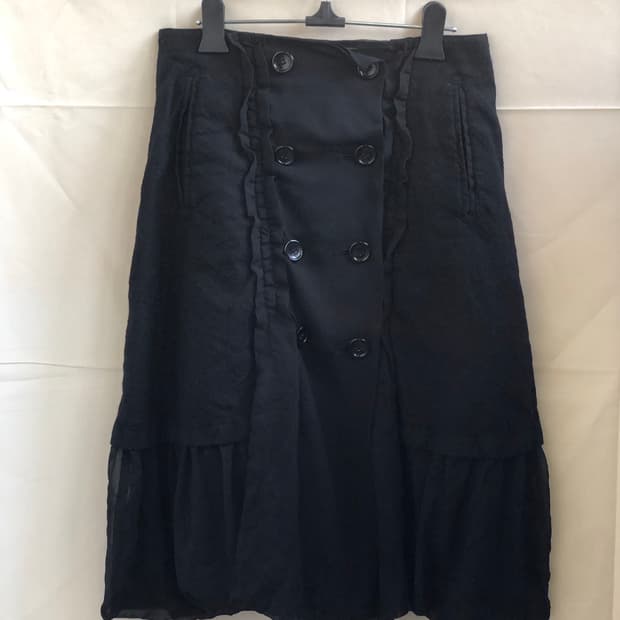 꼼데가르송 트리콧 더블 버튼 스커트