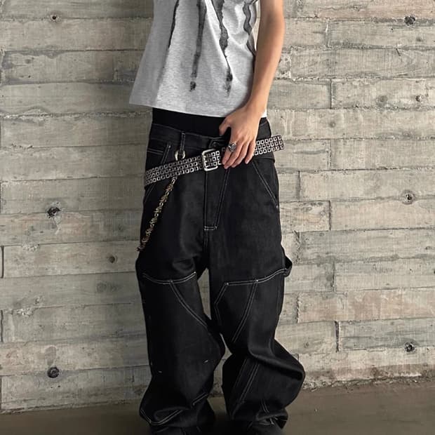 Opium Deconstructed Denim Pants 