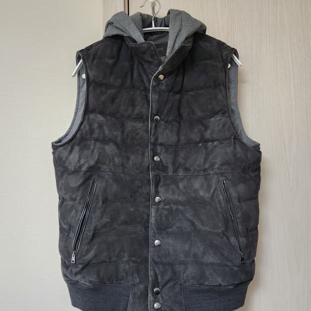 이태리 브랜드 갈로티 GALLOTTI 염소가죽 후드 베스트 유일매물