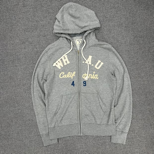 후아유 그레이 후드집업