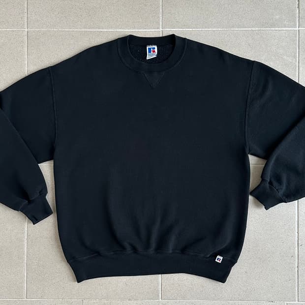 90s 빈티지 러셀 스웻셔츠 블랙 XL USA