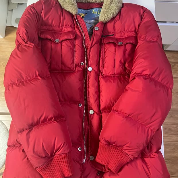 정품 디스퀘어드2 레드 덕다운 패딩 100-105
