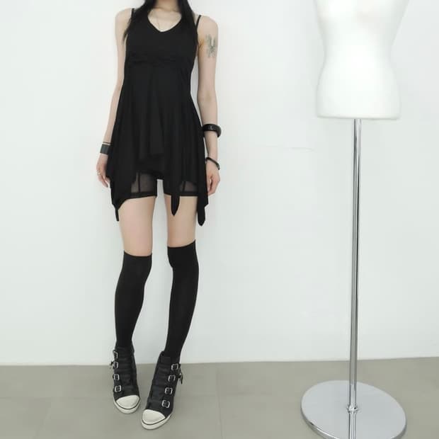 Layered Halterneck Handkerchief Dress