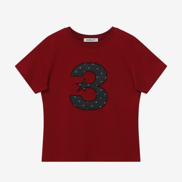 바우프 버건디 반팔티