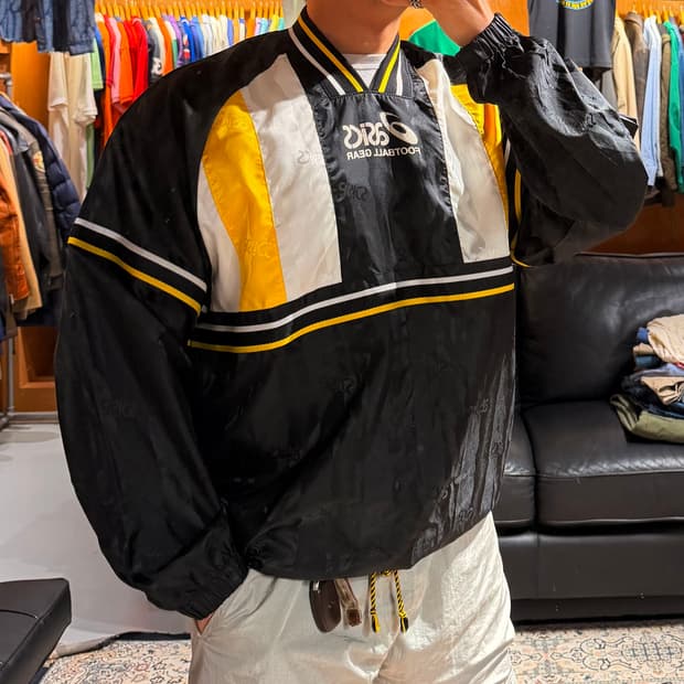 재팬 아식스 90s 풋볼 풀오버 웜업 바람막이 XL