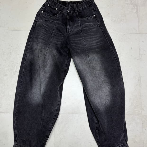 언아웃핏 벌룬데님흑청