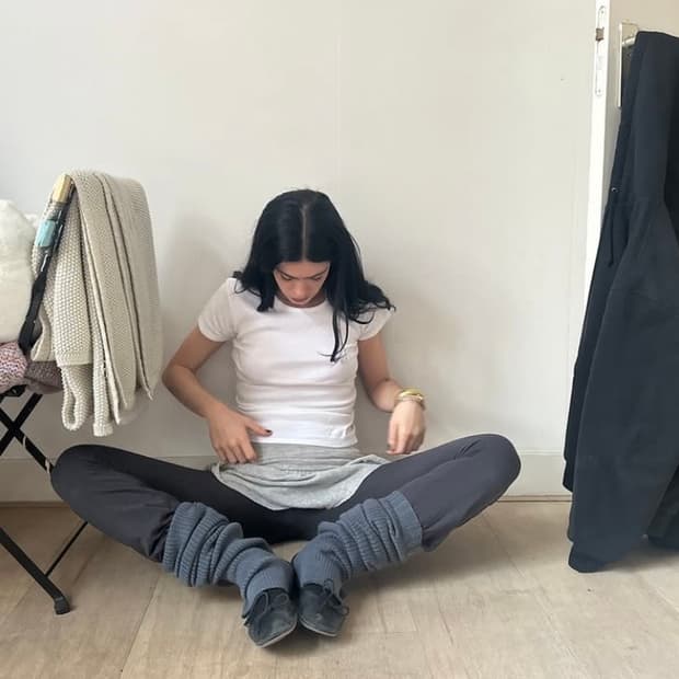 [직수입] 빈티지 코튼 레깅스  네이비