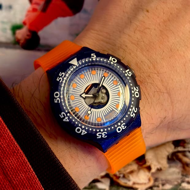  93년판) 빈티지 스와치 스쿠버200 SILVER TRACE