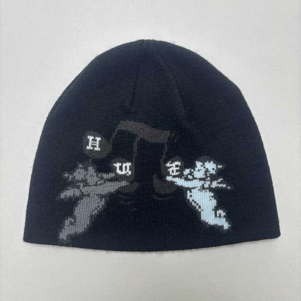 HUF 블랙 비니 HUF SONG JACQUARD BEANIE
