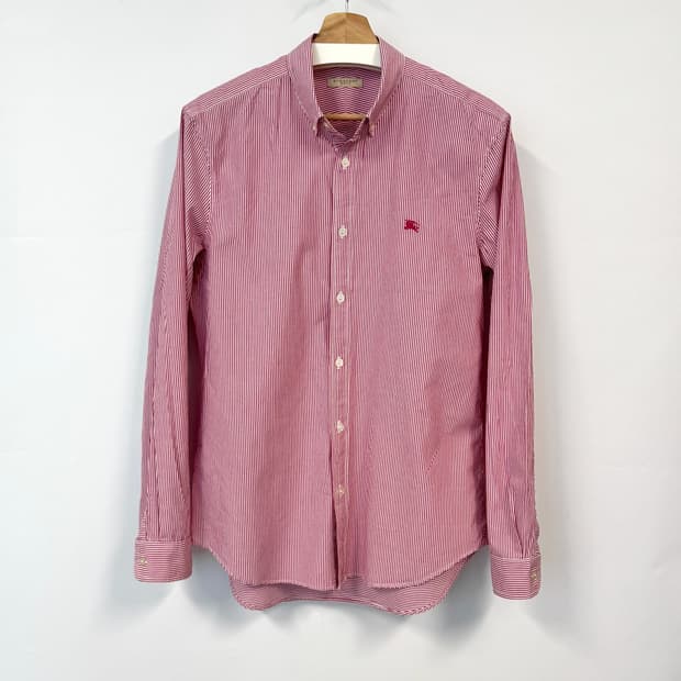 BURBERRY BRIT 버버리 브릿 레드 스트라이프 셔츠 L