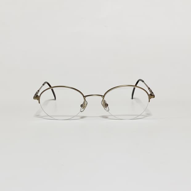 916 엔틱골드 하금테 안경 라운드 메탈 브로우라인 90년대 데드스탁