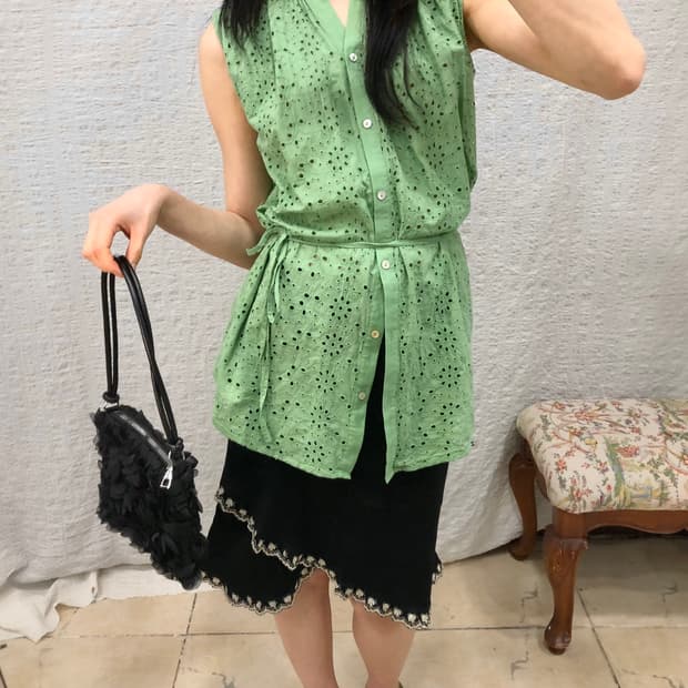 neon lime airy blouse