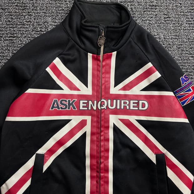 ASK Y2K 빈티지 유니온 잭 빅로고 크롭 자켓 2145