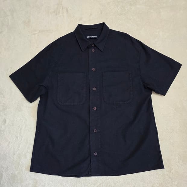 (L)나우앤투모로우 린넨 혼방 반팔 포켓 셔츠 