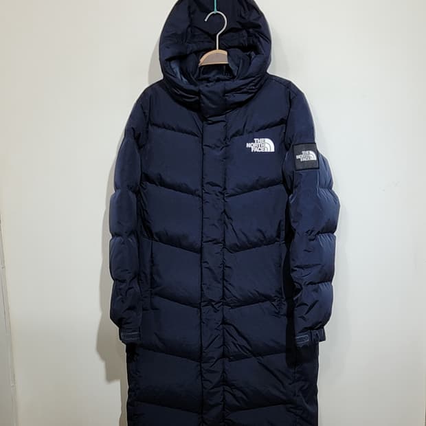 (S) 노스페이스 구스다운 롱패딩 점퍼 네이비 거위털 패딩코트 