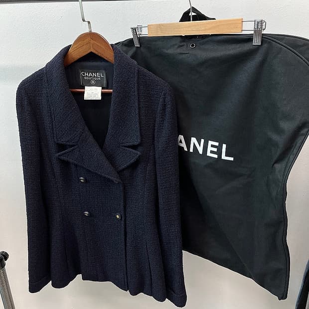 여) 샤넬 금장 트위드 셋업 