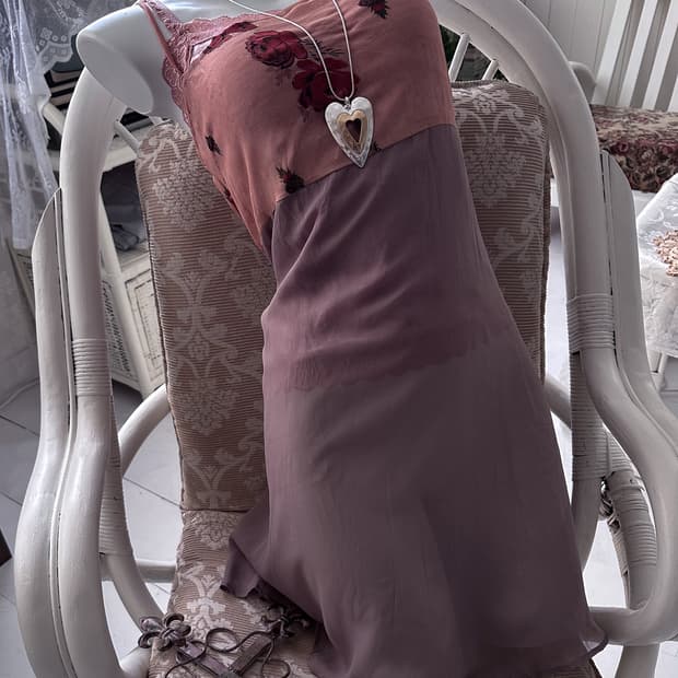 Muted Pink Floral See-Through Slip 0219