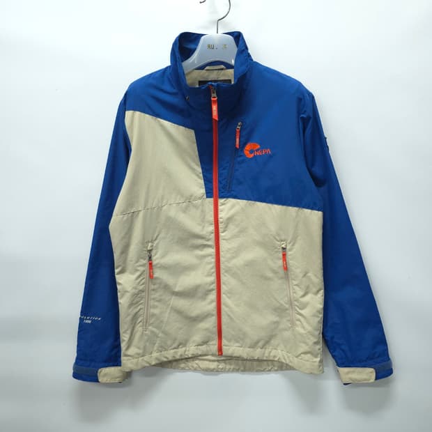 네파 여성 배색 바람막이 자켓 - 블루&베이지 (90사이즈)