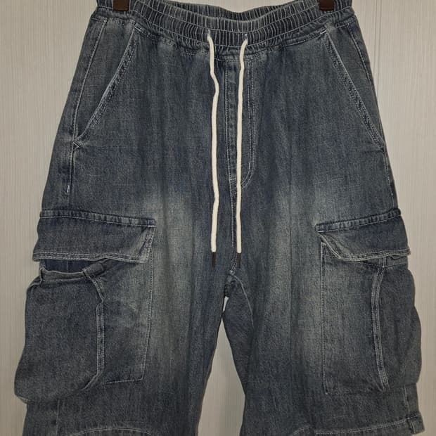 중청 워싱 버뮤다