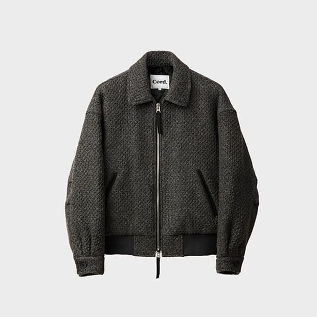 Cord 트위드 울 블루종