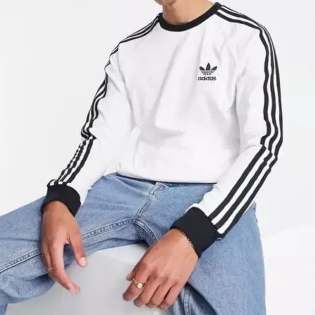 아디다스 오리지널 3선 롱슬리브 M 화이트