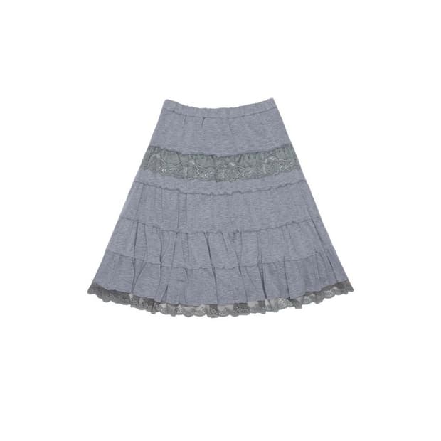 콜로신스 테일 미디 스커트 멜란지