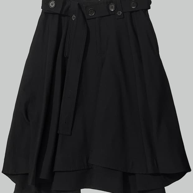요지 야마모토 와이드 벨트 스커트 