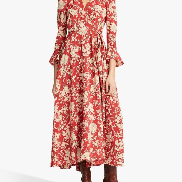 폴로 플로랄 맥시 랩 원피스