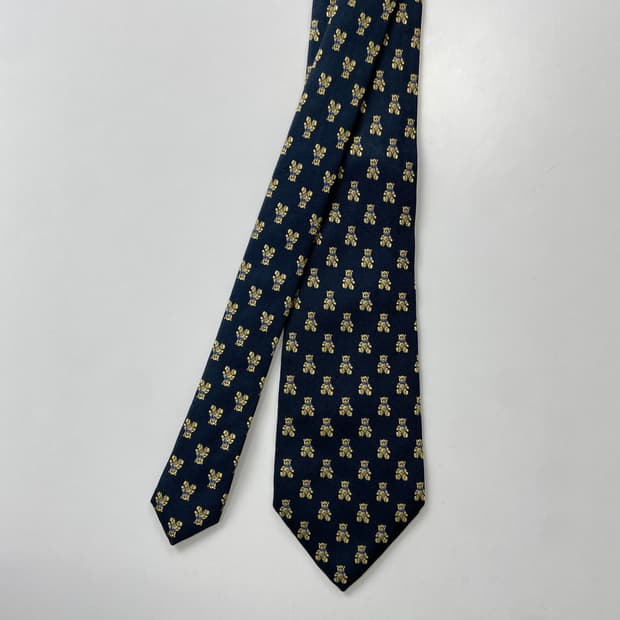 Tanimura 곰돌이 실크 넥타이