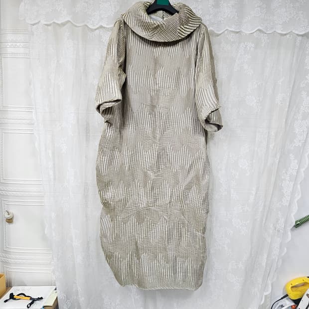 주름 롤넥 롱원피스 