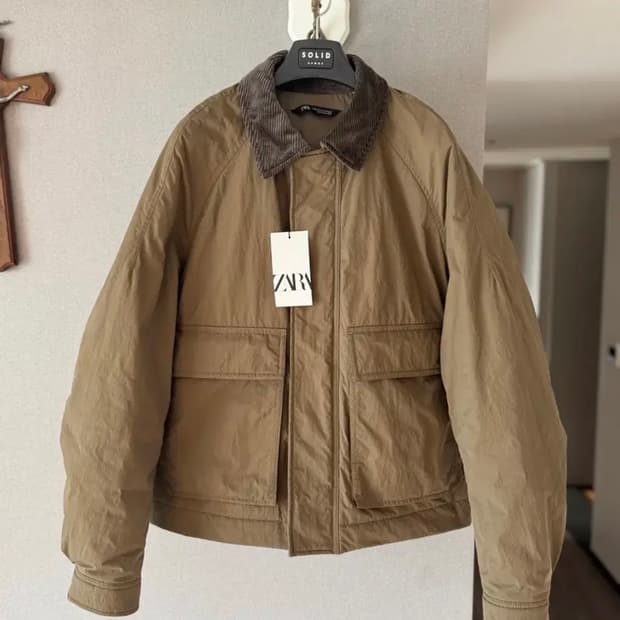 zara 코듀로이 카라 솜패딩 점퍼 XL 새상품 판매합니다
