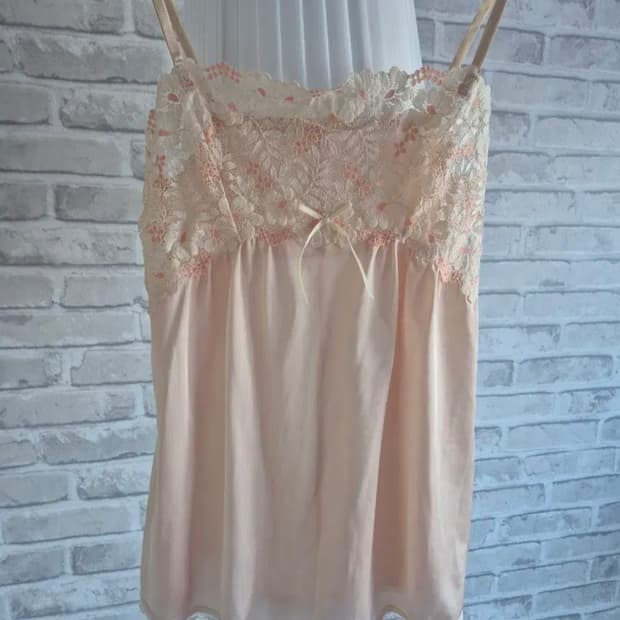 스퀘어넥 꽃자수 슬립