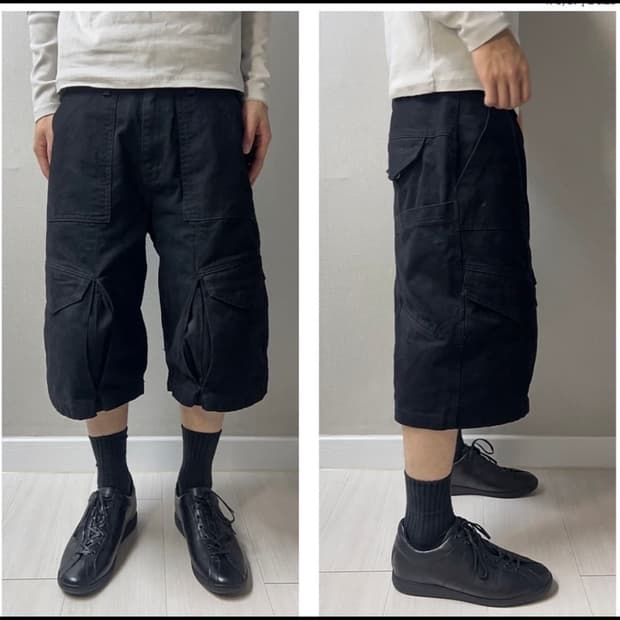Washed Segment Bermuda Shorts_Black L사이즈