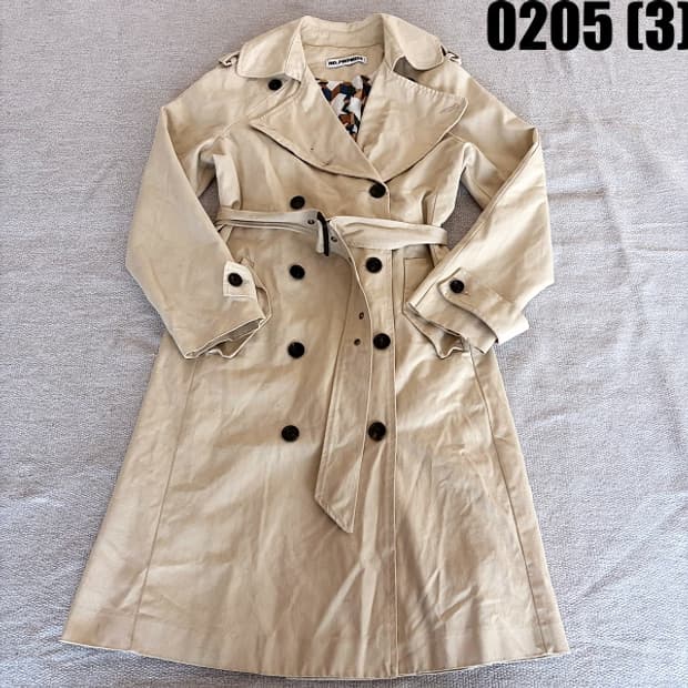[실측확인] 빈티지 여성 베이지 트렌치 코트 0205(3)