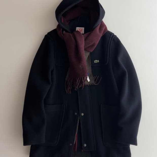 라코스테 네이비 후드 더플 코트 48