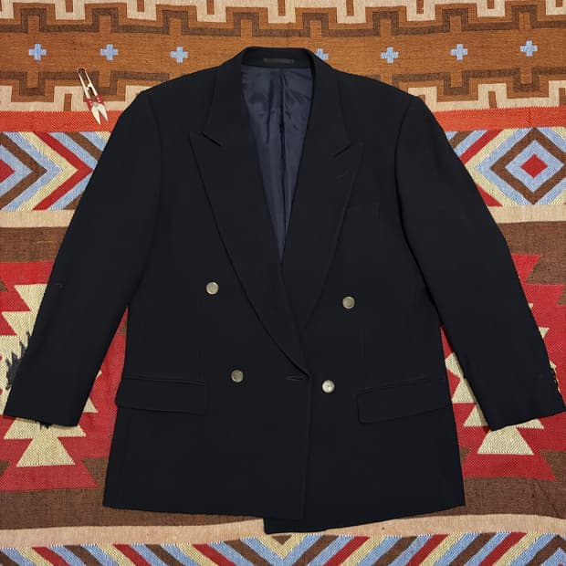 100-105) 랑방 네이비 금장 더블 브레스티드 자켓