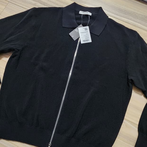 에잇세컨즈카라넥집업가디건블랙L