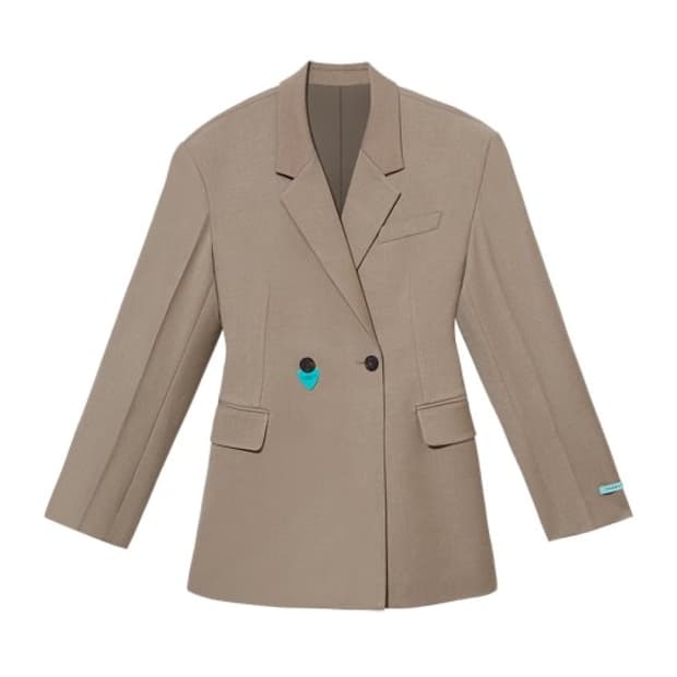 인스턴트펑크 베이지 오버숄더 더블 자켓