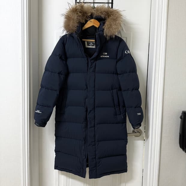 S사이즈  아이더 구스다운 롱패딩 윈드스토퍼 네이비