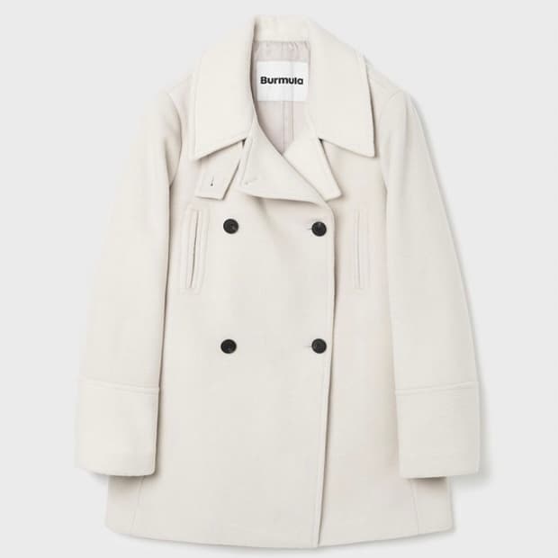 WOOL PEA COAT (IVORY)