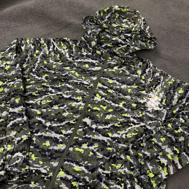 [ 정품/XXL ] 컬럼비아 카모플라쥬 후드 바람막이 자켓