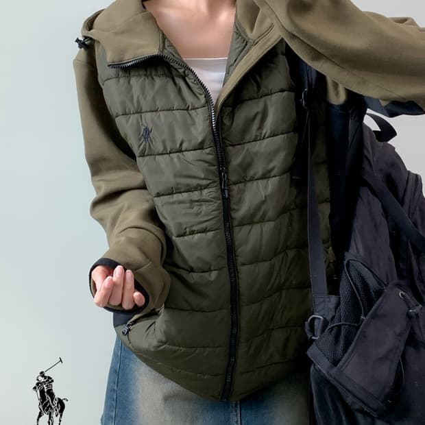 폴로 패딩 후드집업