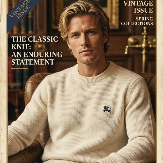 100.버버리 코튼 라운드니트